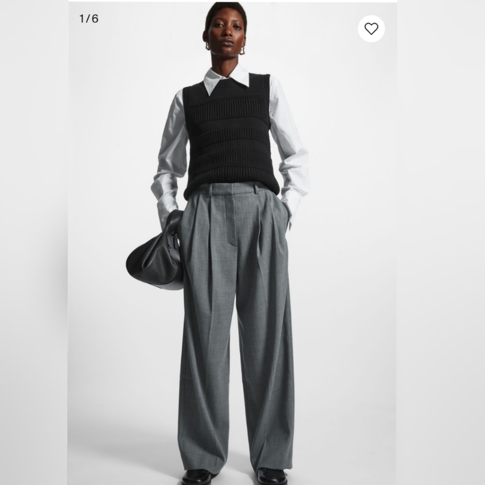 COS Wide Leg Tailored Wool Blend Pants